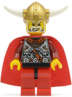 LEGO Minifigure-Viking Red Chess King - Horns Glued to Helmet-Vikings-VIK026-Creative Brick Builders